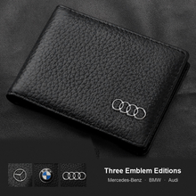 Prestige Emblem Leather Driver's License Wallet – Slim Bifold with ID Windows and 4 Card Slots
