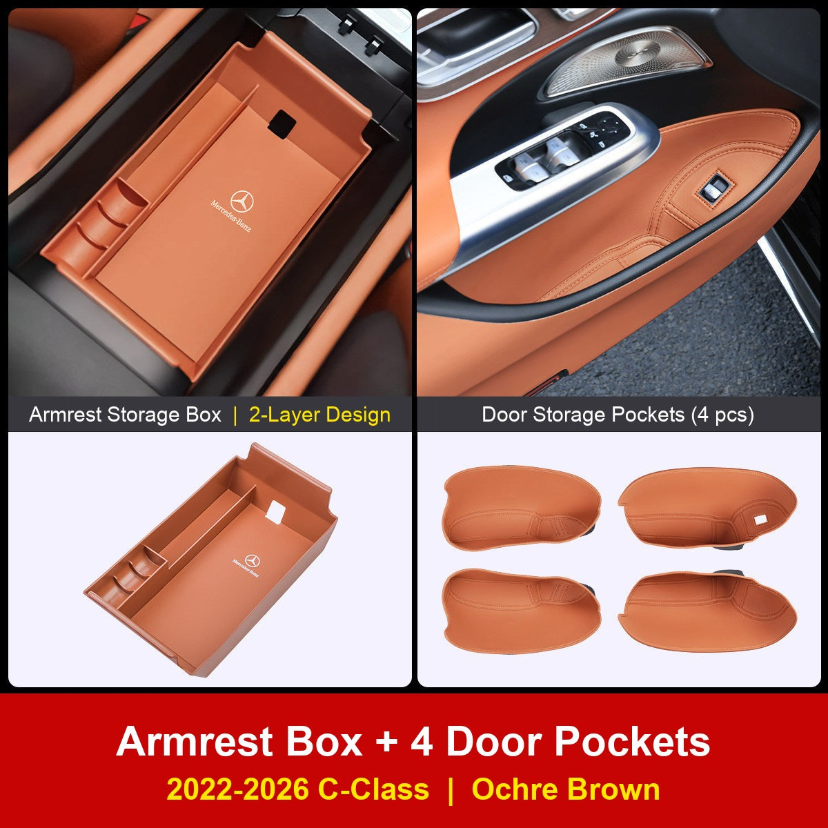 Mercedes-Benz armrest storage box with door pockets