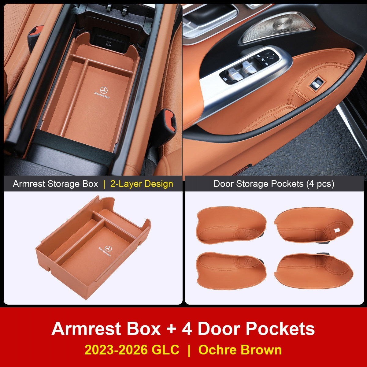 Mercedes-Benz armrest storage box with door pockets