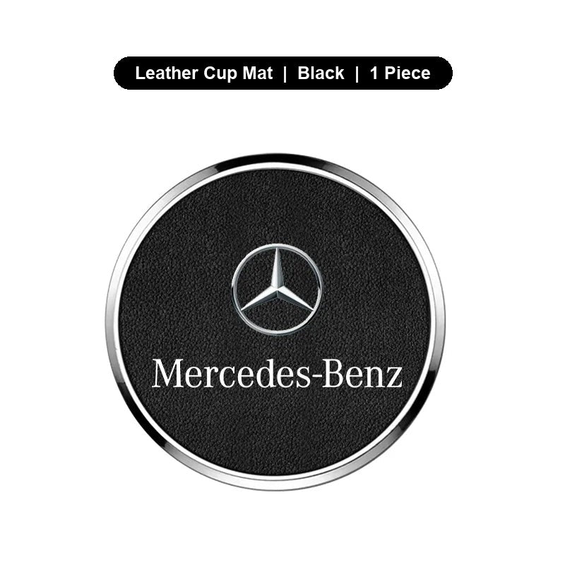 Mercedes-Benz leather cup mat Black 1 piece