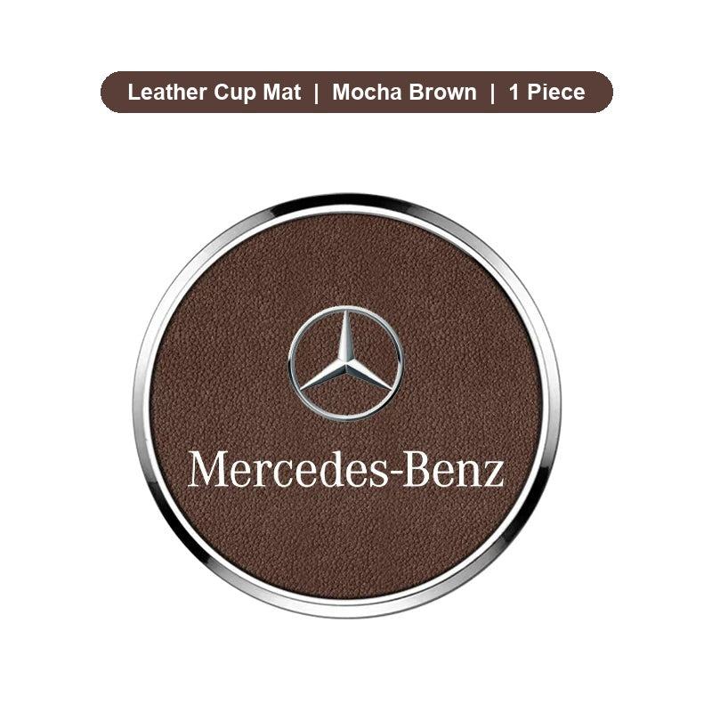 Mercedes-Benz leather cup mat Mocha Brown 1 piece