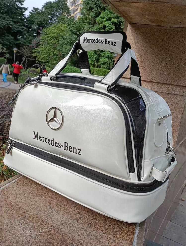 Mercedes-Benz golf duffel bag - white, side view