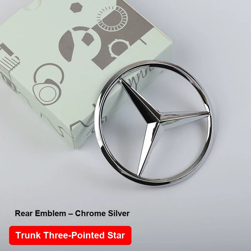 Mercedes-Benz rear trunk star emblem in Chrome Silver