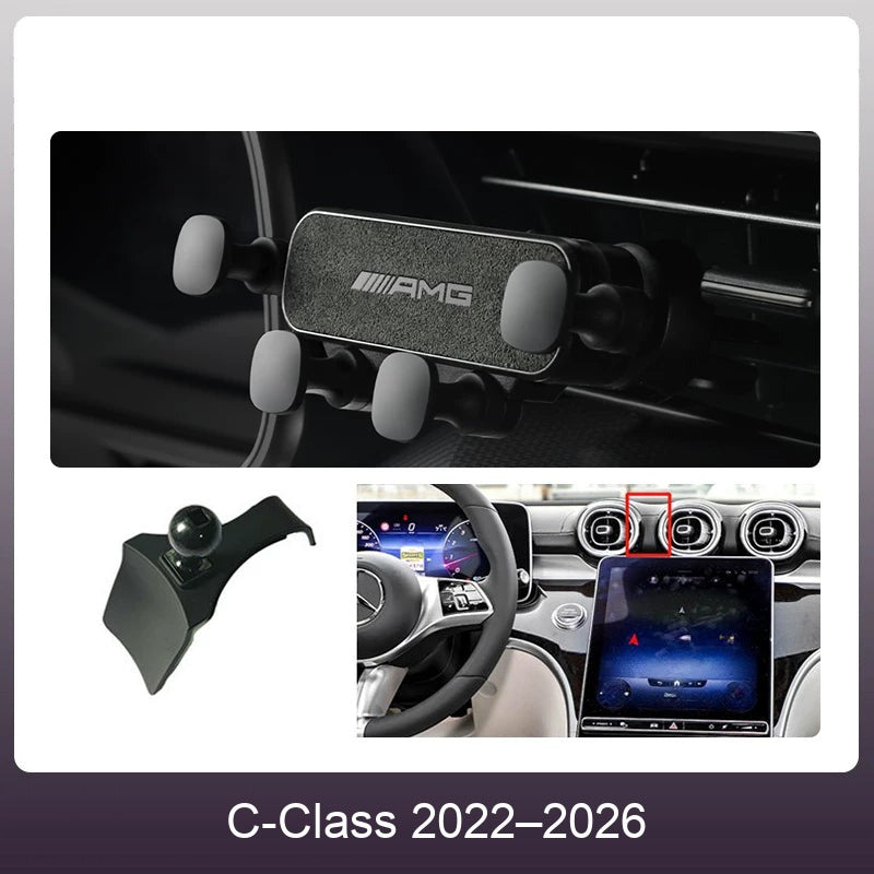 Mercedes suede phone holder Carbon Gray – C-Class 2022–2026