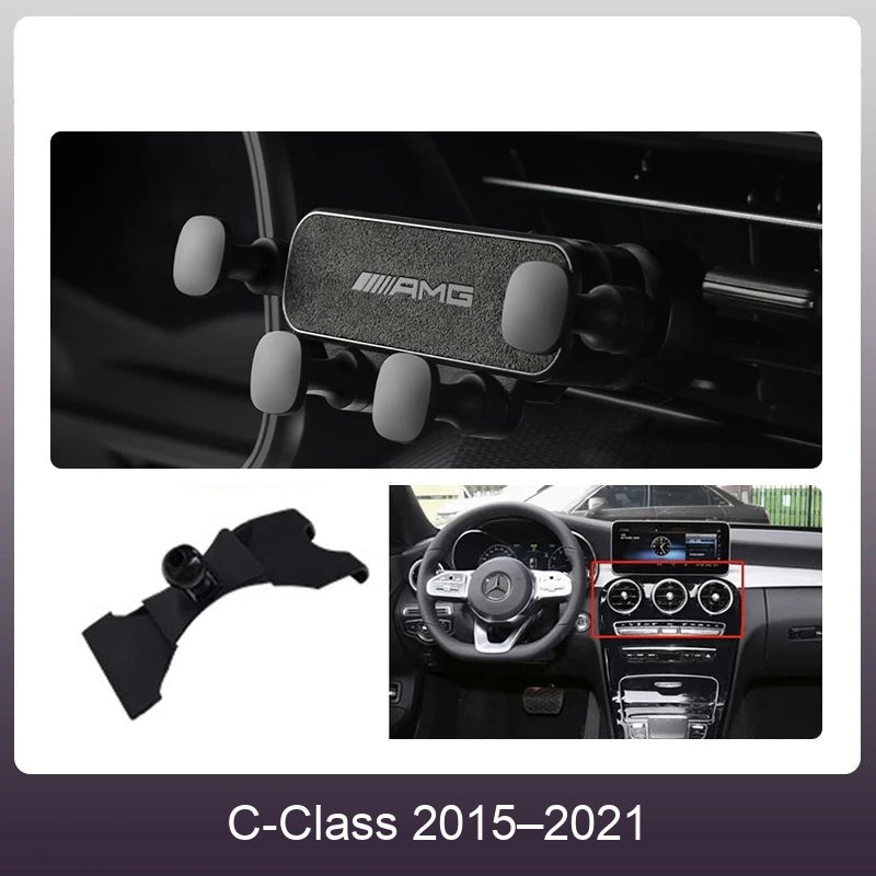 Mercedes suede phone holder Carbon Gray – C-Class 2015–2021