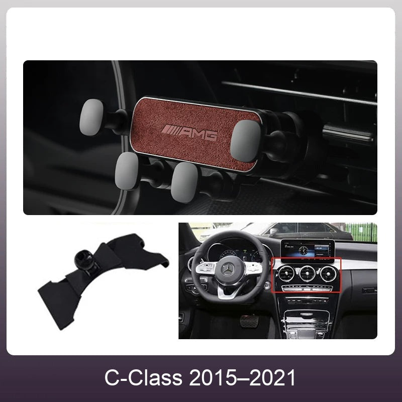 Mercedes suede phone holder Wine Red – C-Class 2015–2021