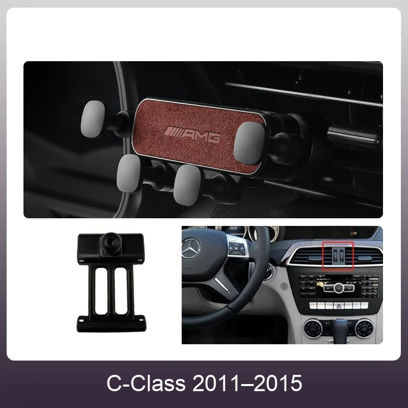 Mercedes suede phone holder Wine Red – C-Class 2011–2015