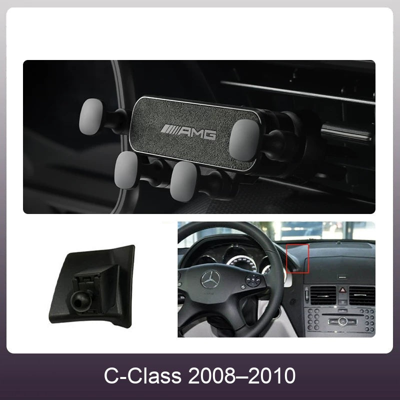 Mercedes suede phone holder Carbon Gray – C-Class 2008–2010