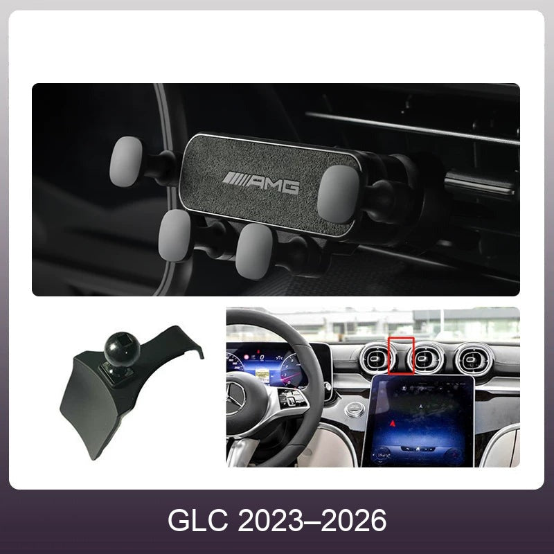 Mercedes suede phone holder Carbon Gray – GLC 2023–2026