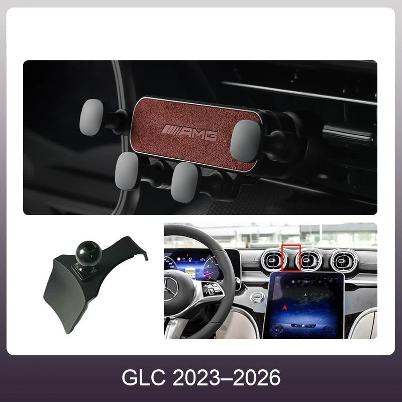 Mercedes suede phone holder Wine Red – GLC 2023–2026
