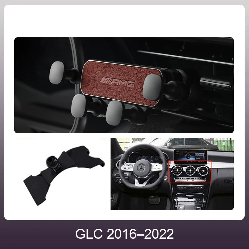 Mercedes suede phone holder Wine Red – GLC 2016–2022