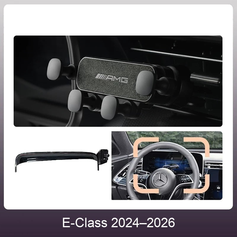 Mercedes suede phone holder Carbon Gray – E-Class 2024–2026
