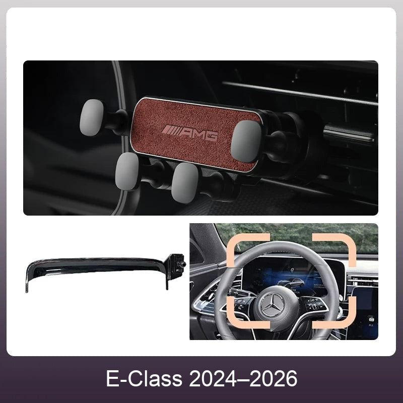 Mercedes suede phone holder Wine Red – E-Class 2024–2026