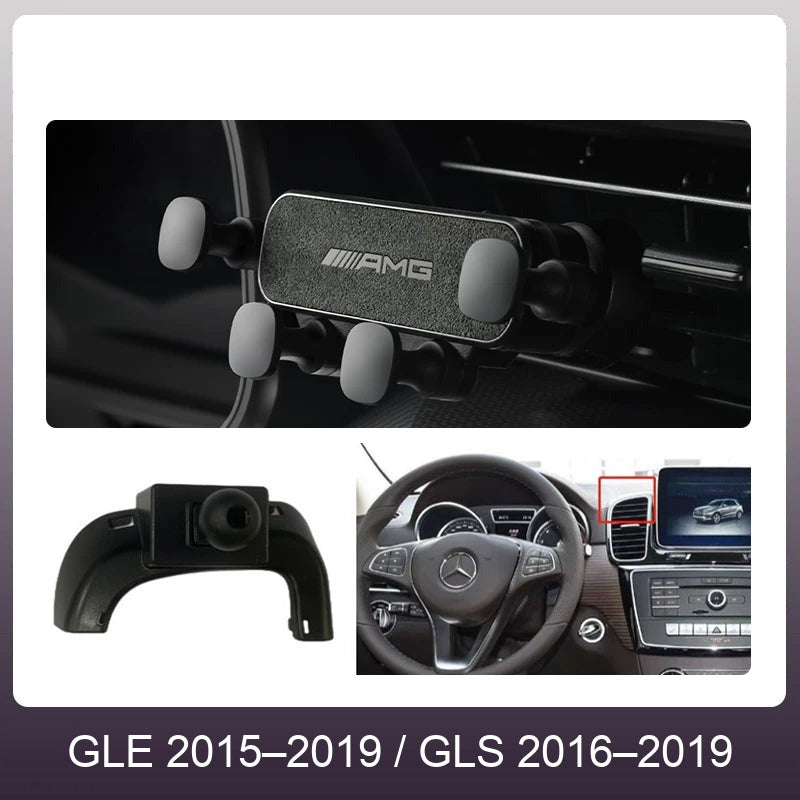 Mercedes suede phone holder Carbon Gray – GLE 2015–2019 / GLS 2016–2019