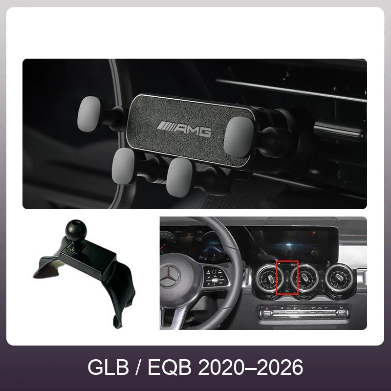 Mercedes suede phone holder Carbon Gray – GLB / EQB 2020–2026
