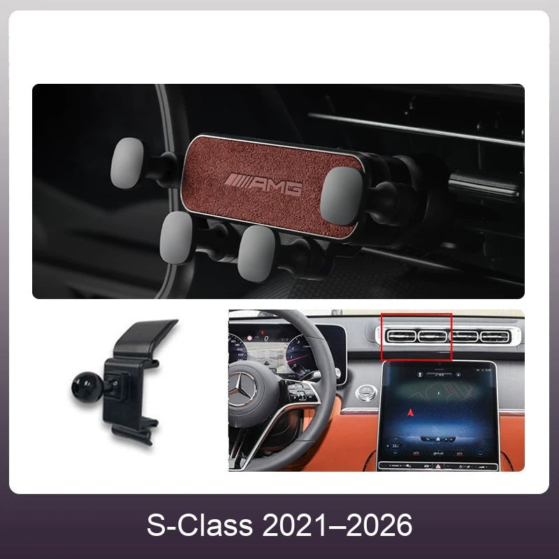 Mercedes suede phone holder Wine Red – S-Class 2021–2026