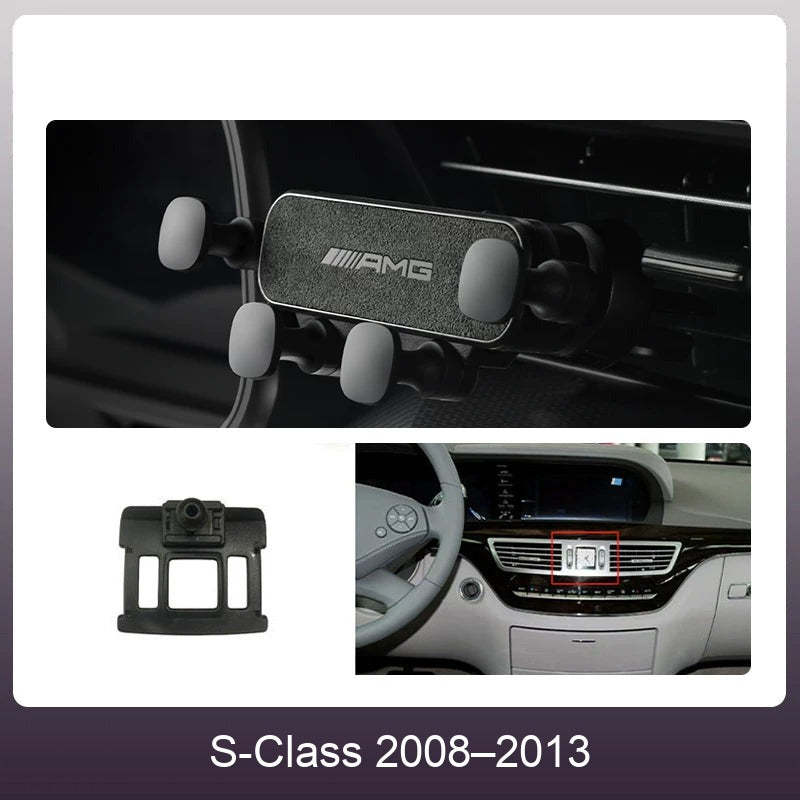 Mercedes suede phone holder Carbon Gray – S-Class 2008–2013