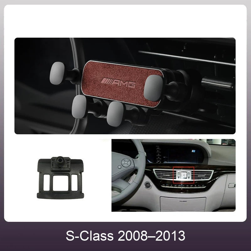 Mercedes suede phone holder Wine Red – S-Class 2008–2013