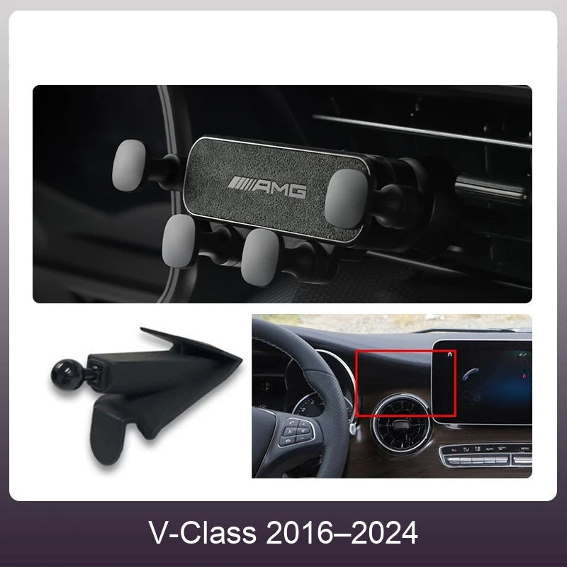 Mercedes suede phone holder Carbon Gray – V-Class 2016–2024