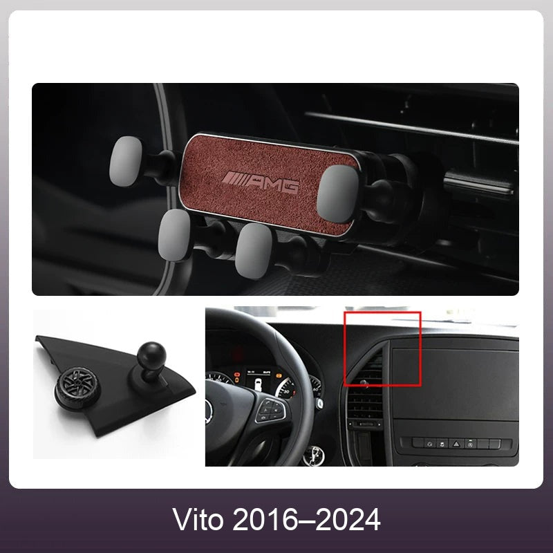 Mercedes suede phone holder Wine Red – Vito 2016–2024