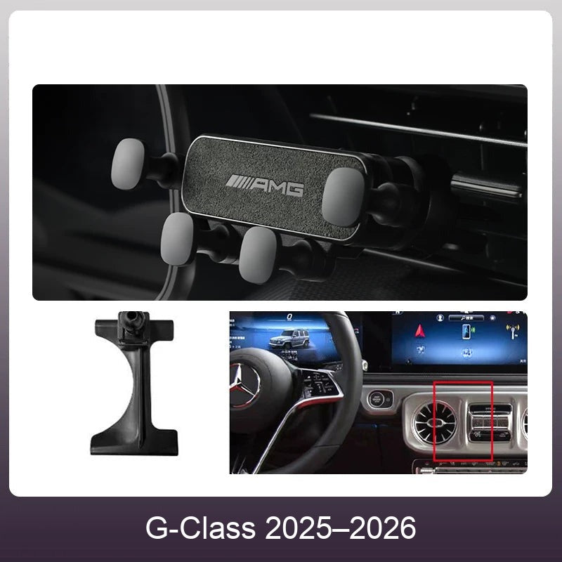 Mercedes suede phone holder Carbon Gray – G-Class 2025–2026