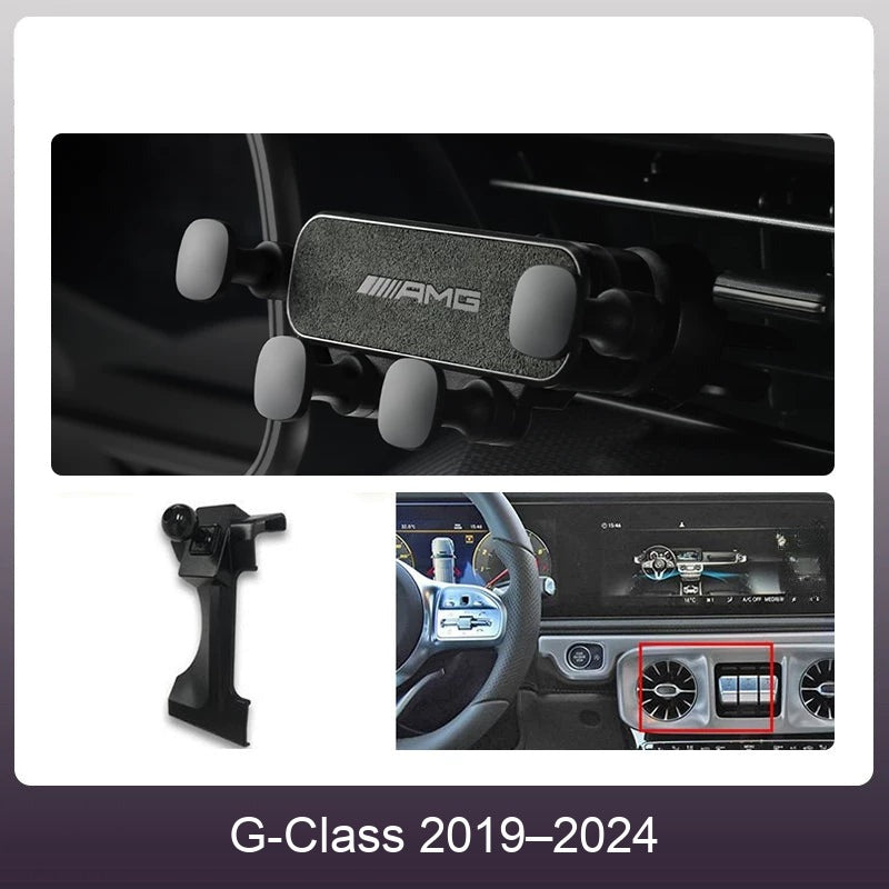 Mercedes suede phone holder Carbon Gray – G-Class 2019–2024