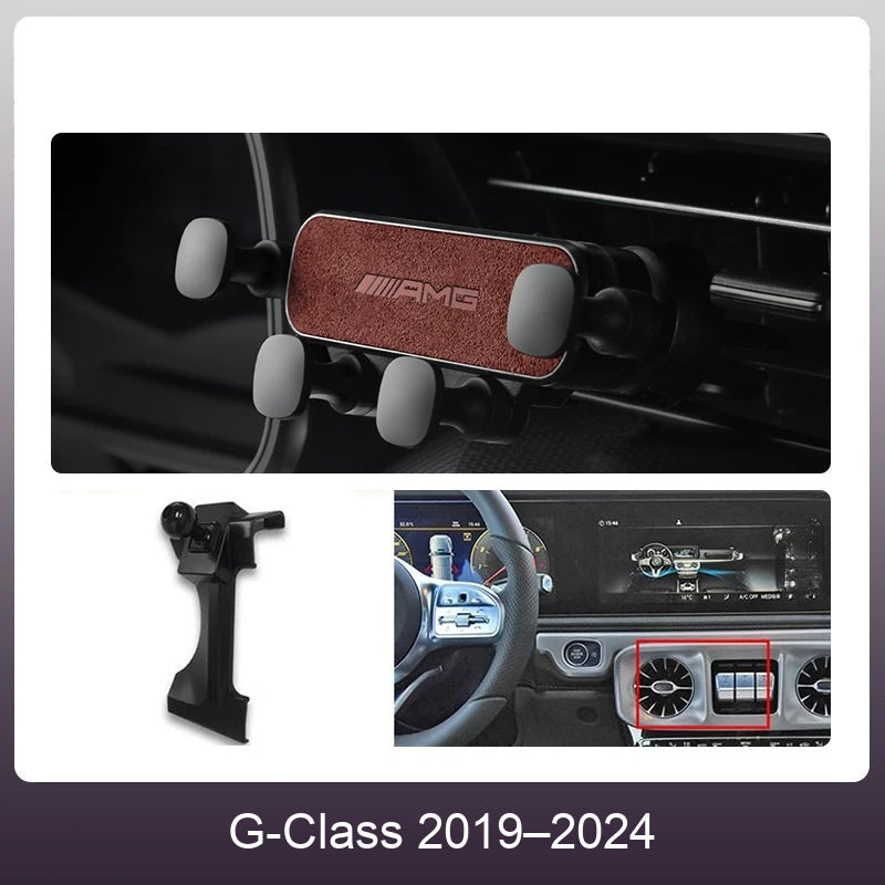 Mercedes suede phone holder Wine Red – G-Class 2019–2024