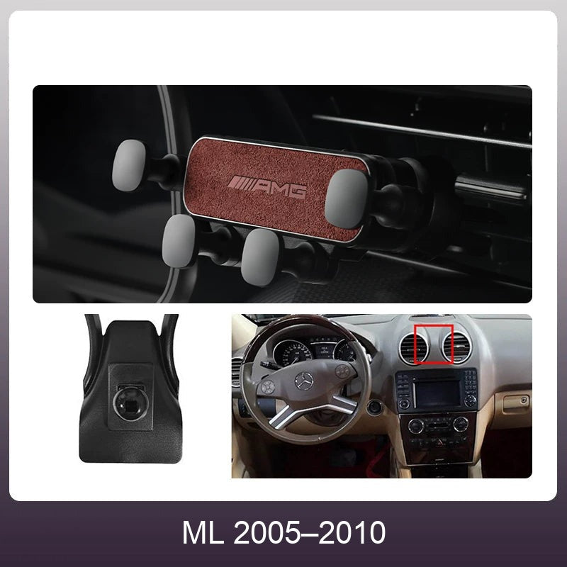 Mercedes suede phone holder Wine Red – ML 2005–2010