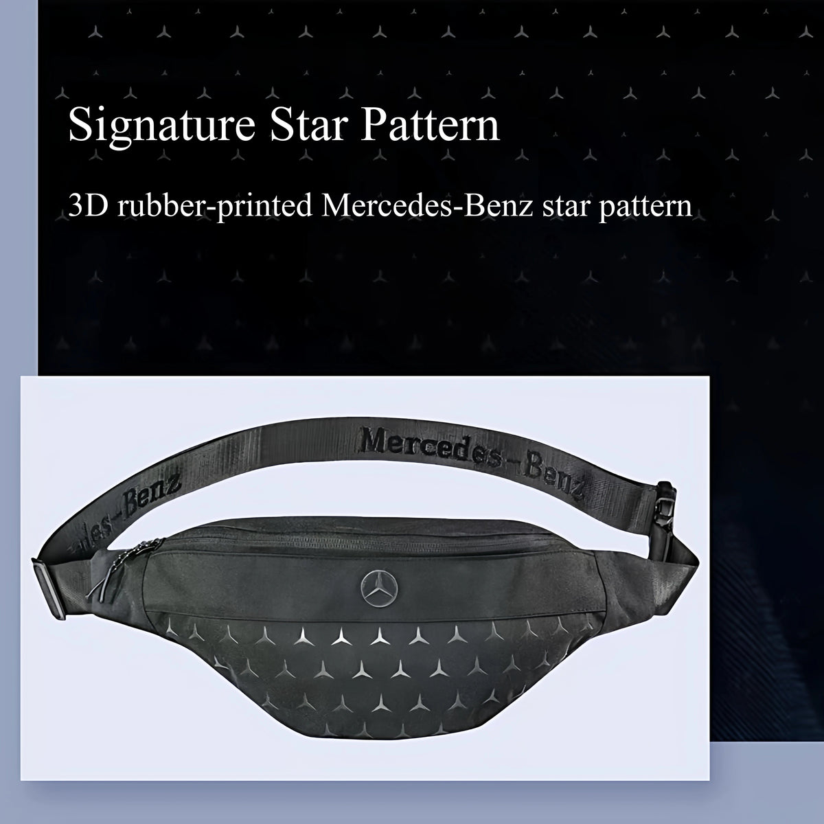 Mercedes-Benz waist bag with 3D rubber-printed star pattern
