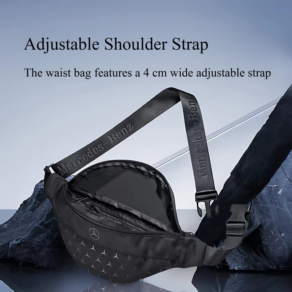 Mercedes-Benz waist bag with 4 cm wide adjustable shoulder strap