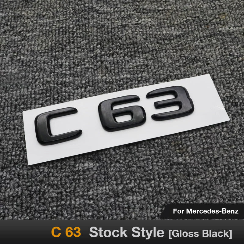 Mercedes-AMG C63 rear trunk badge in gloss black