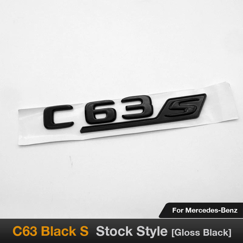 Mercedes-AMG C63S rear trunk badge in all gloss black