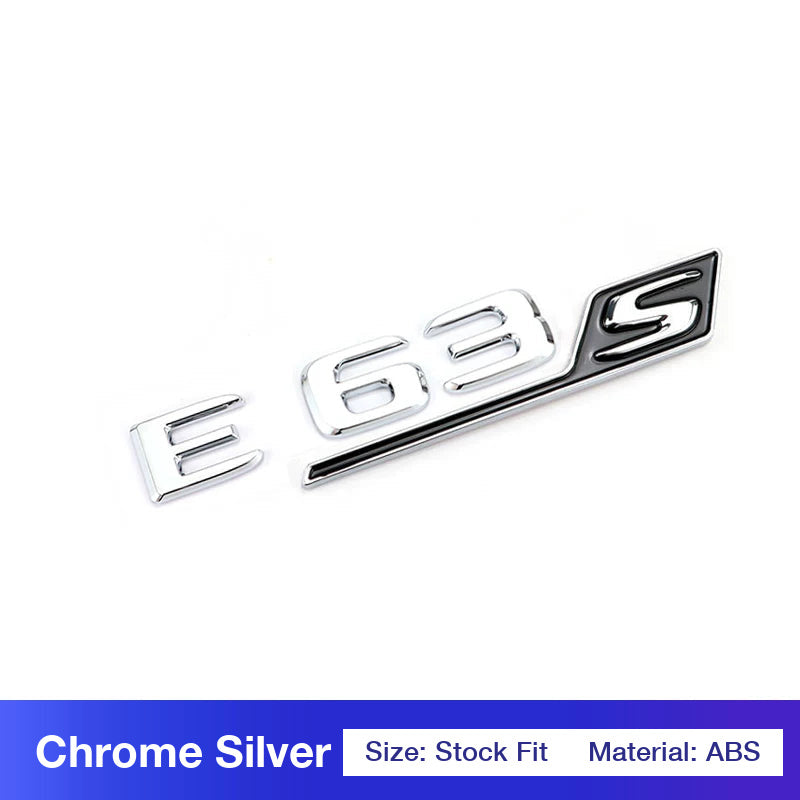 Mercedes-AMG E63S rear trunk badge in chrome silver