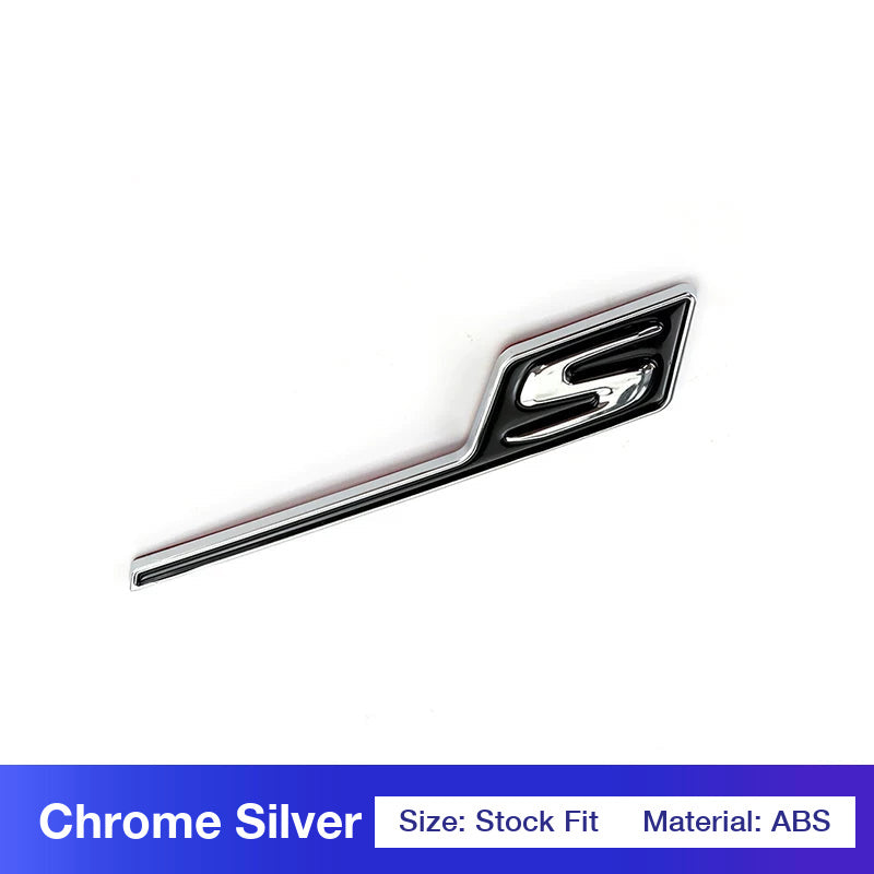 Mercedes-AMG S trunk badge in chrome silver