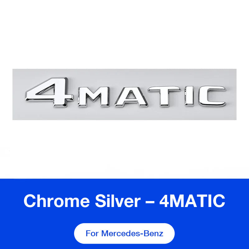 Mercedes-Benz 4MATIC rear badge in chrome silver