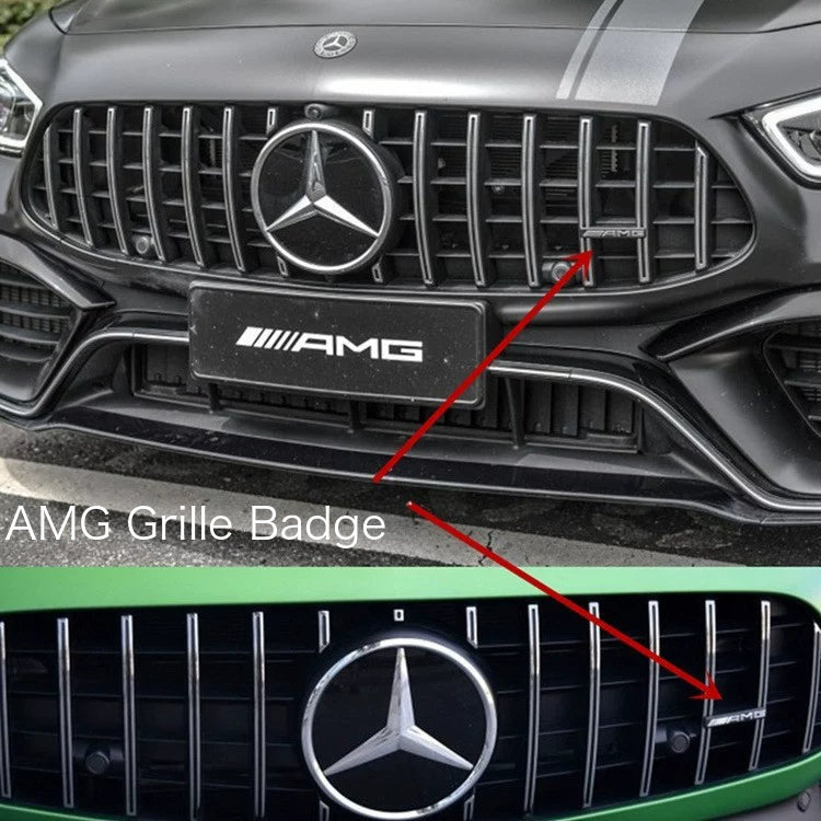 AMG grille badge fitted on a Mercedes-AMG front grille