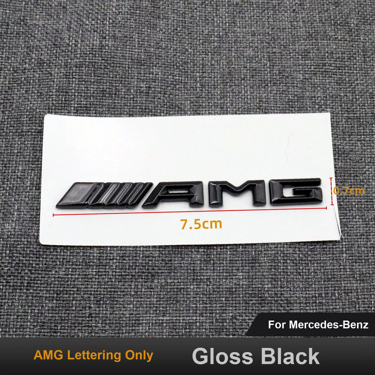 Gloss Black AMG lettering only, 7.5 cm