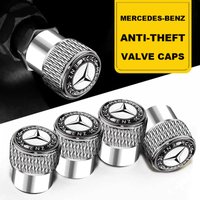 Mercedes-Benz Signature Anti-Theft Valve Caps – Diamond-Knurled Aluminium Set of 4