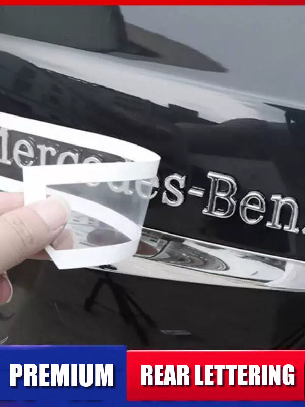 Mercedes-Benz chrome rear boot lettering applied with pre-aligned transfer tape