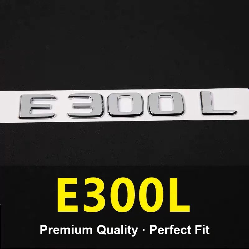 Mercedes-Benz E300L chrome rear model badge