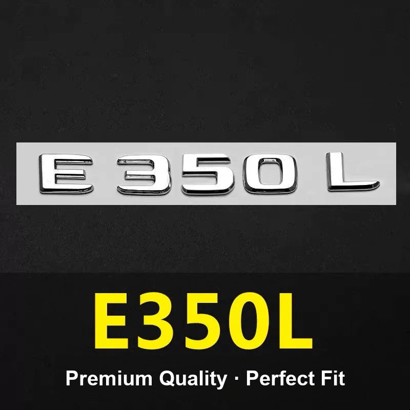 Mercedes-Benz E350L chrome rear model badge