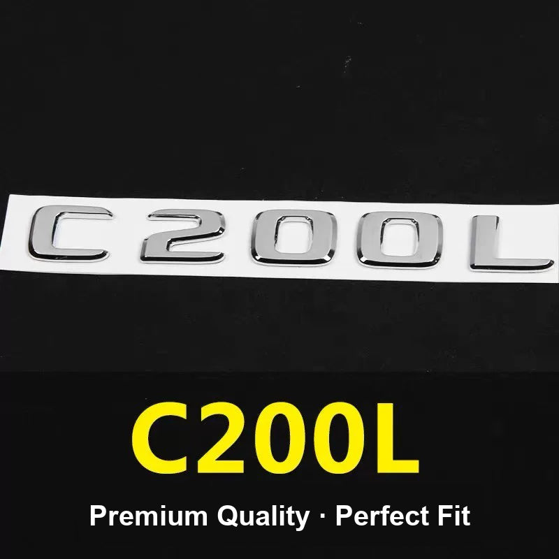 Mercedes-Benz C200L chrome rear model badge