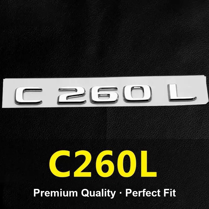 Mercedes-Benz C260L chrome rear model badge