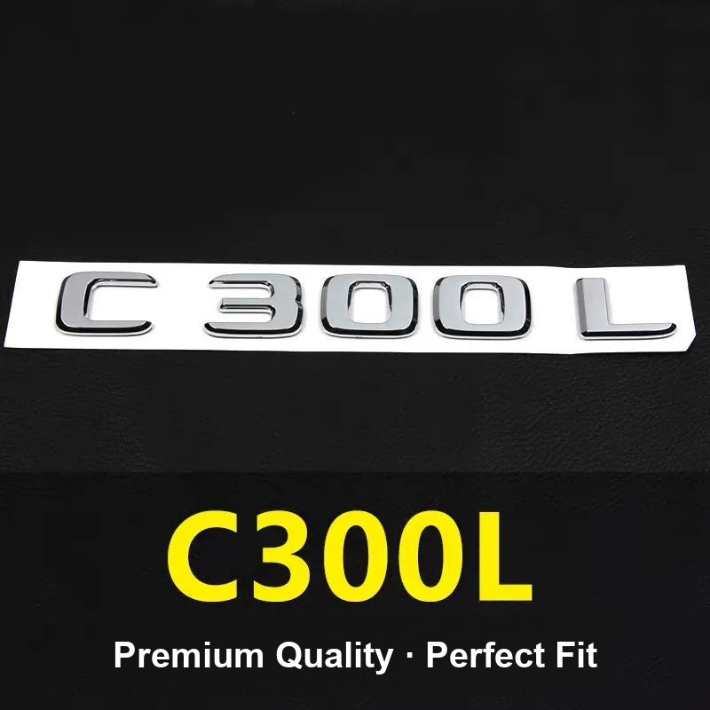 Mercedes-Benz C300L chrome rear model badge
