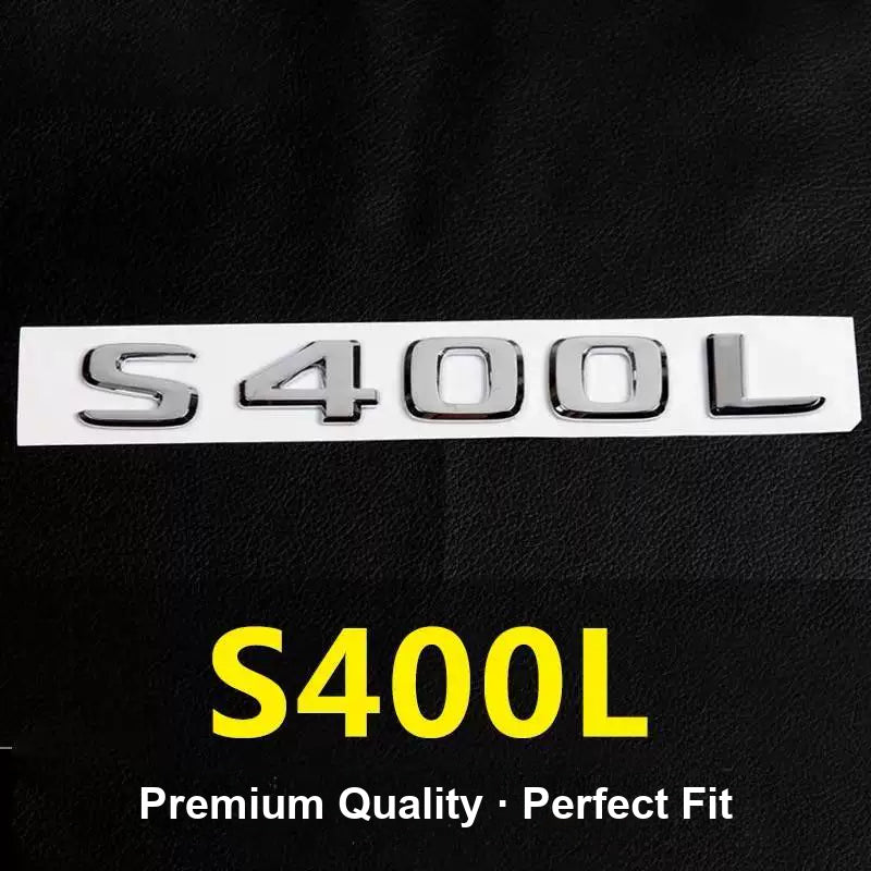 Mercedes-Benz S400L chrome rear model badge
