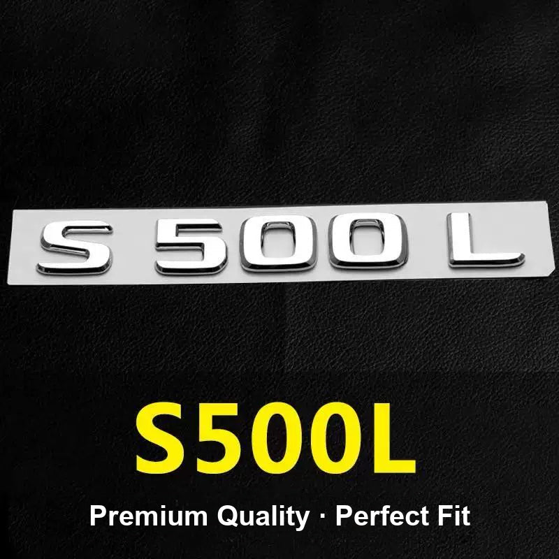 Mercedes-Benz S500L chrome rear model badge