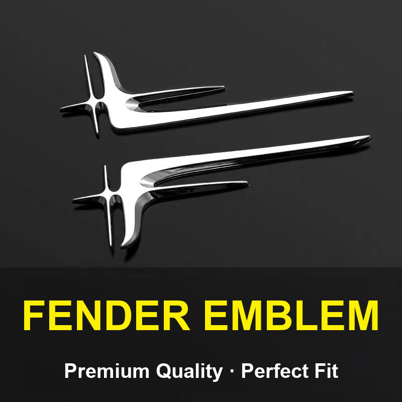 Mercedes-Benz chrome fender side emblems