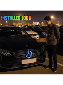 Mercedes-Benz ラディアント LEDグリルスター – クロームまたはブラックのイルミネーション3Dミラーエンブレム