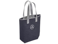 Mercedes-Benz Collection Signature Tote – Deep Blue Felt Shopper with Silver Handles