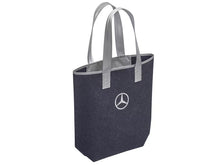 Mercedes-Benz Collection Signature Tote – Deep Blue Felt Shopper with Silver Handles